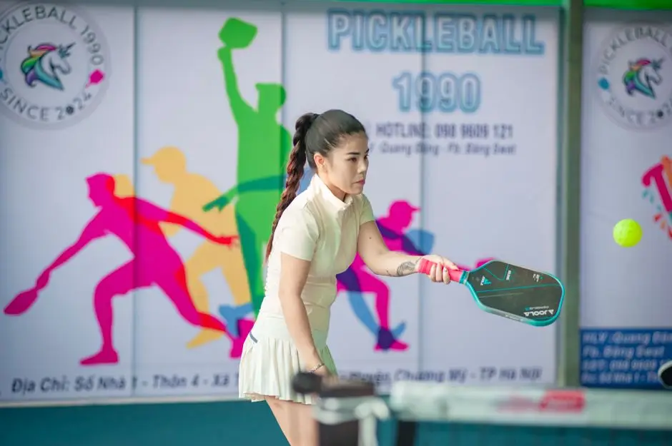 Người chơi pickleball tại Hà Nội - minh hoạ tư thế tập dink